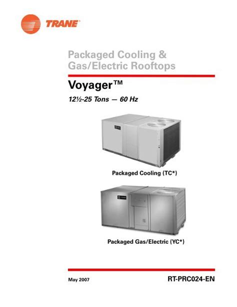 <strong>trane</strong> ycd120. . Trane voyager ycd service manual